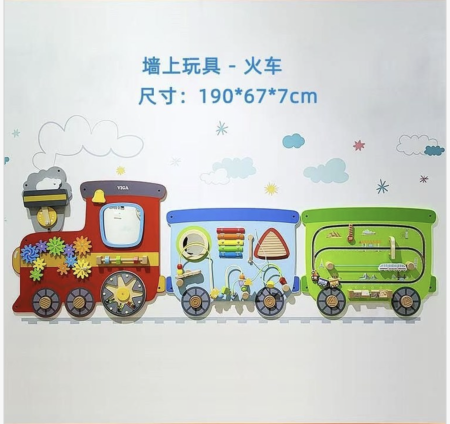Placa Activitati din Lemn Viga Toys - Tren pentru Perete [7]