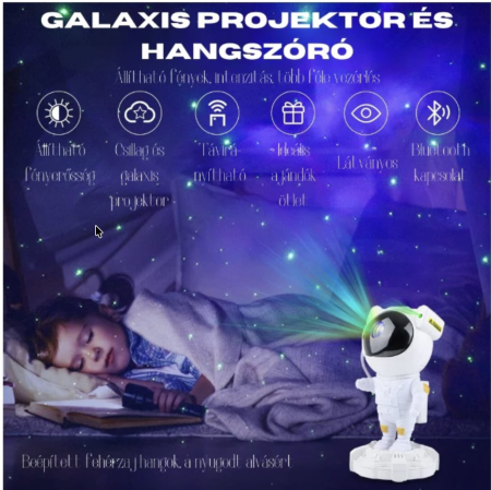 Proiector stele astronaut cu boxa Bluetooth, telecomanda, rotatie 360° [2]