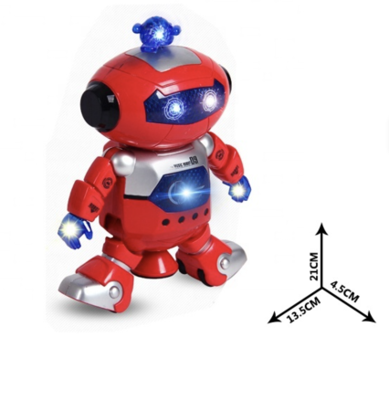 Robot Interactiv Dansator Rotire 360 Grade Muzica Si Lumini Colorate Rosu 3 Ani [3]