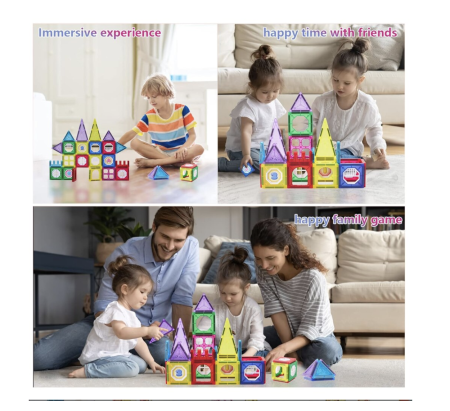 Set 34 piese magnetice de constructie, multicolor, 3 ani+ [5]