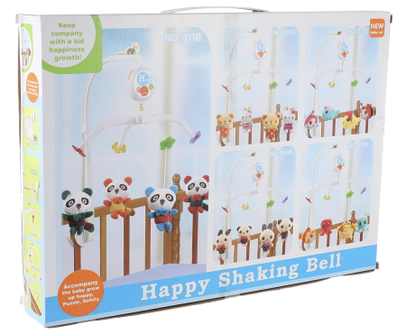 Carusele, proiectoare, lampi de veghe - Carusel Muzical Rotativ pentru Patut Bebe cu 4 Figurine Plus
