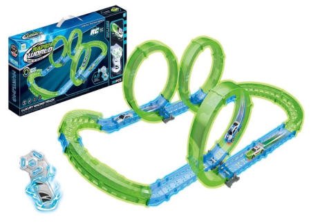 Jocuri si Jucarii - Circuit Pista De Curse Cu Bucle Masinuta Telecomanda Rapid World 38 Piese 3 Ani