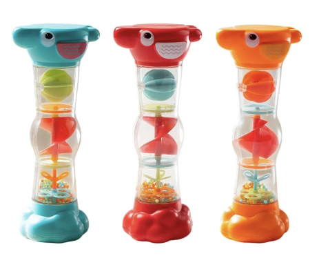 Jucarie zornaitoare tip clepsidra cu bilute si sunet de ploaie pentru bebelusi 6 luni+ [2]