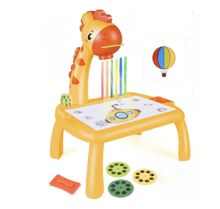 Masuta de colorat cu proiectie si muzica – Girafa, galben [2]