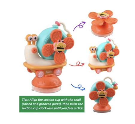 Jucarie interactiva bebelusi Melc cu sunete, butoane si dentitie [8]