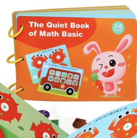 Jocuri si Jucarii - Carte educativa multifunctionala Quiet Book Matematica de baza, 2-6 ani