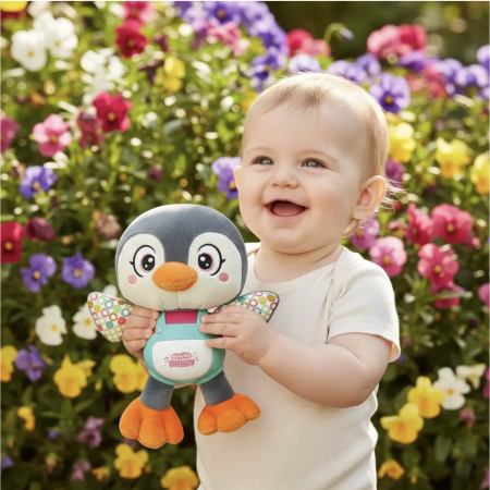 Jucarie interactiva din plus Pinguin cu respiratie, lumini si sunete, 6 luni+ [4]