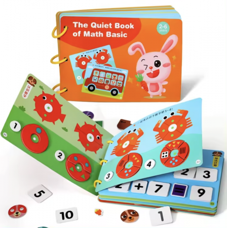 Jocuri si Jucarii - Carte educativa multifunctionala Quiet Book Matematica de baza, 2-6 ani