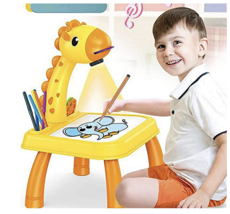 Masuta de colorat cu proiectie si muzica – Girafa, galben [3]