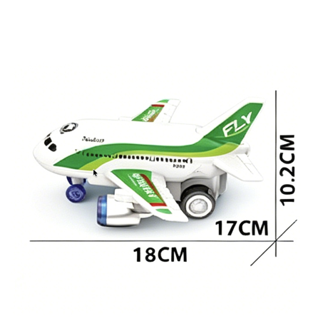 Avion De Jucarie Cu Frictiune Inertiala Lumini LED Si Sunete 18x17 cm 3 Ani [6]