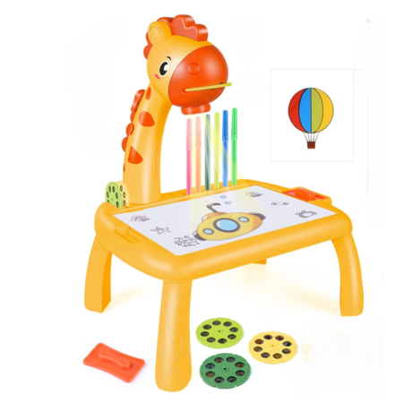 Jocuri si Jucarii - Masuta de colorat cu proiectie si muzica – Girafa, galben