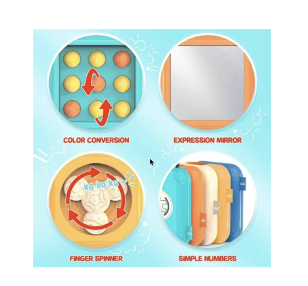 Busy Cube pliabil cu 8 activitati senzoriale Montessori pentru copii 12 luni+ [9]