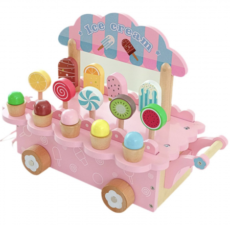 Jocuri si Jucarii - Caruciorul cu Gelaterie, din lemn