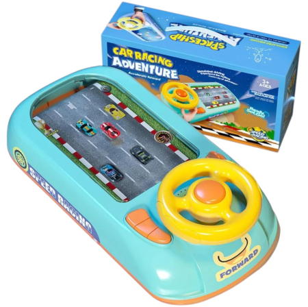 Jocuri si Jucarii - Simulator auto interactiv cu volan, sunete, muzica si efecte de trafic