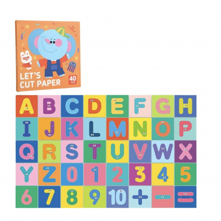 Jocuri si Jucarii - Set 40 carduri pentru decupaj si activitati creative – Alfabet si Cifre