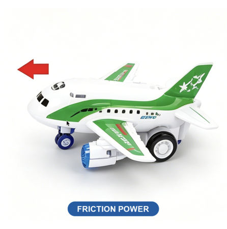 Avion De Jucarie Cu Frictiune Inertiala Lumini LED Si Sunete 18x17 cm 3 Ani [4]