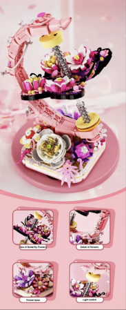 Set de construit, Glob Butterfly, decor cu lumina, 657 piese [3]