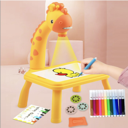 Masuta de colorat cu proiectie si muzica – Girafa, galben [6]