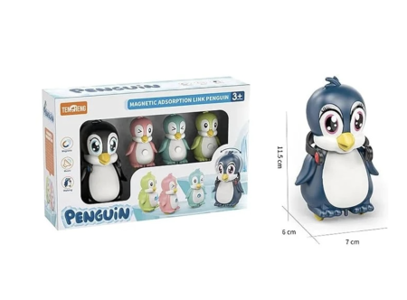 Jucarie interactiva magnetica Trenuletul familiei de 4 pinguini [2]
