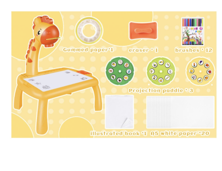 Masuta de colorat cu proiectie si muzica – Girafa, galben [5]