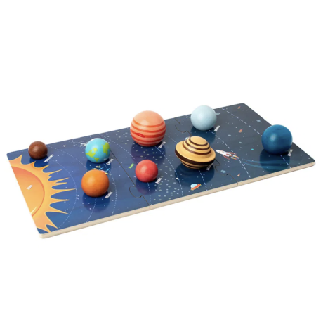 Joc puzzle din lemn cu planete 3D Sistemul Solar pentru copii [2]
