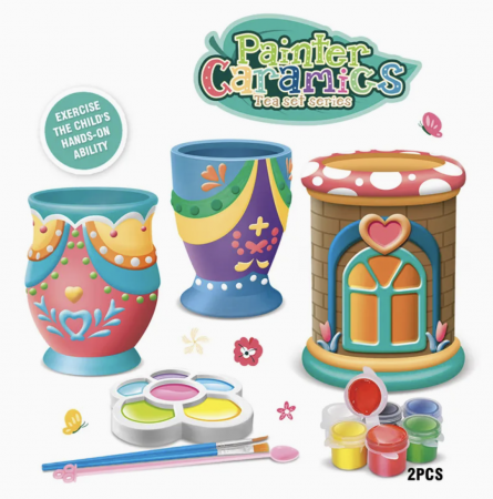 Joc creativ de pictura pe ceramica, 9 piese - Set Creativ Vaze Ceramice [3]