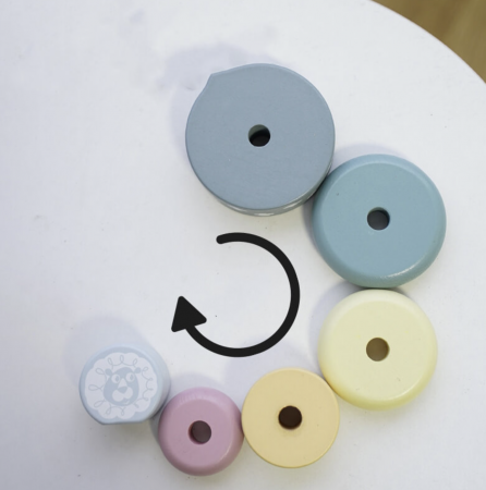 Turn Montessori pastel, 6 piese, din lemn [4]