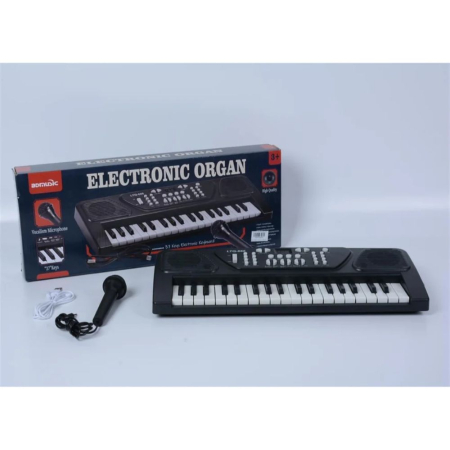 Jocuri si Jucarii - Orga Electronica Cu Microfon 37 Clape Music Cablu USB Negru 3 Ani