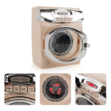 Masina de spalat de jucarie, My Little Home, cu accesorii, bej [4]