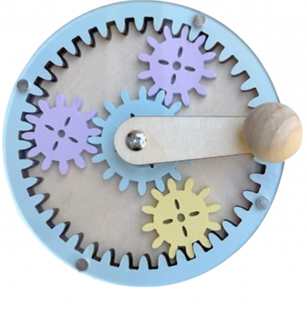 Jucarii din LEMN - de tip Montessori - Accesoriu pentru Busy Board Roata zimtata, din lemn