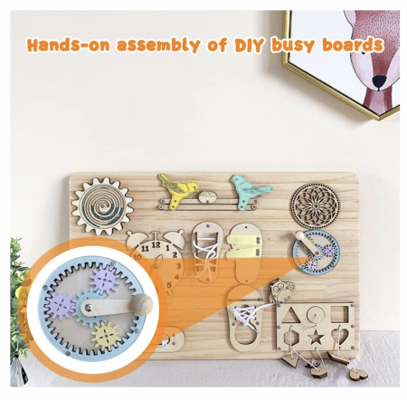 Accesoriu pentru Busy Board Roata zimtata, din lemn [5]