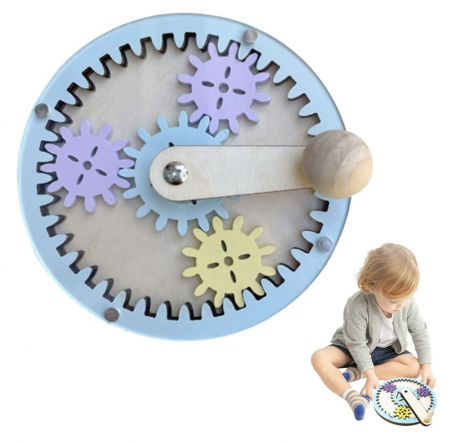 Jucarii din LEMN - de tip Montessori - Accesoriu pentru Busy Board Roata zimtata, din lemn