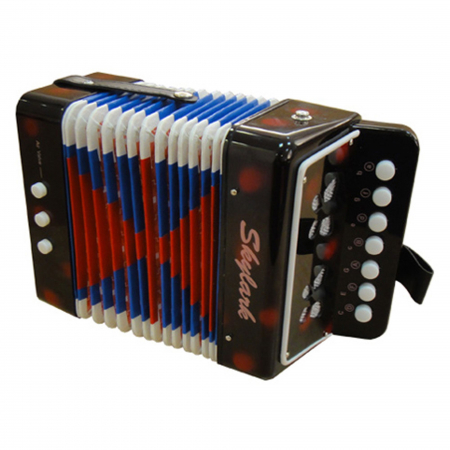 Jocuri si Jucarii - Acordeon de jucarie pentru copii, instrument muzical fara baterii, negru