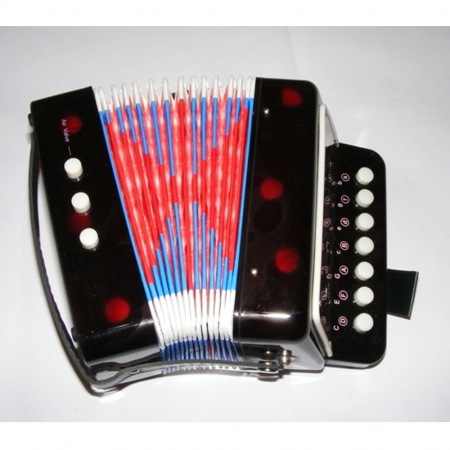 Acordeon de jucarie pentru copii, instrument muzical fara baterii, negru [2]