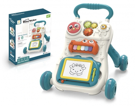 La plimbare - Antemergator interactiv cu activitati, pian si tablita de scris, P05, verde