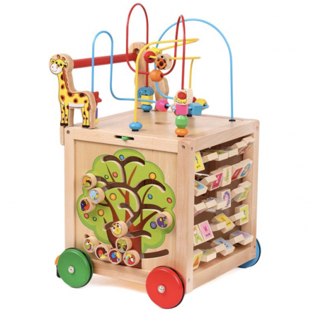Premergatoare si antemergatoare - Antemergator Montessori 6 in 1 Girafa – Cub Educativ, Antepremergator si Centru de Activitati