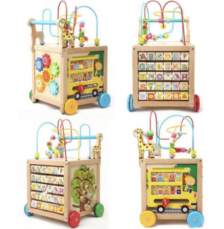 Antemergator Montessori 6 in 1 Girafa – Cub Educativ, Antepremergator si Centru de Activitati [2]
