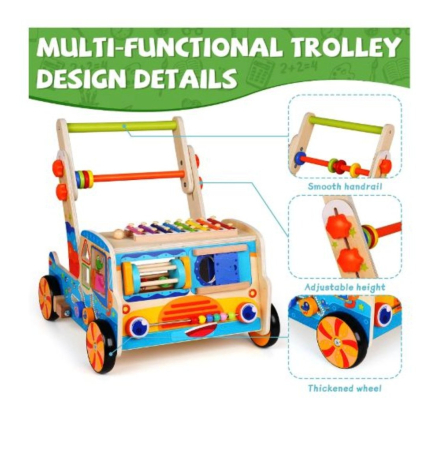 Antemergator Multifunctional cu 10 Activitati Interactive, din lemn [4]