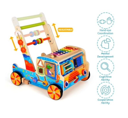 Antemergator Multifunctional cu 10 Activitati Interactive, din lemn [3]