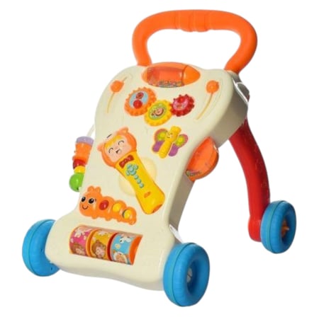 Premergatoare si antemergatoare - Antepremergator Muzical pentru Copii, cu Microfon, Luminite si Jucarii Interactive, albastru