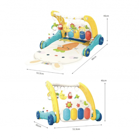 Antemergator si saltea de joaca Baby Walker 3 in 1 pentru bebelusi, verde [2]