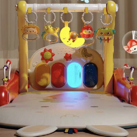 Antemergator si saltea de joaca Baby Walker 3 in 1 pentru bebelusi, rosu [2]