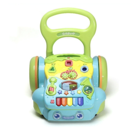 Antepremergator educational 2in1 Baby Walker Bleu, cu panou detasabil si lumini [5]