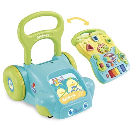 Antepremergator educational 2in1 Baby Walker Bleu, cu panou detasabil si lumini [2]