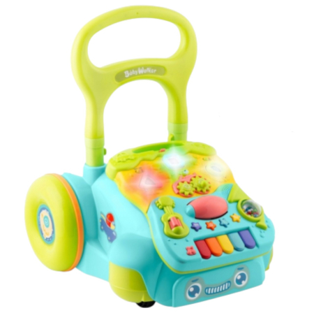 Premergatoare si antemergatoare - Antepremergator educational 2in1 Baby Walker Bleu, cu panou detasabil si lumini