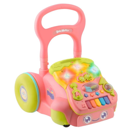 Antepremergator educational 2in1 Baby Walker Roz, cu panou detasabil si lumini [2]