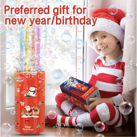 Aparat de baloane automat cu 13 orificii si lumini LED, cu efect de artificii, rosu [15]