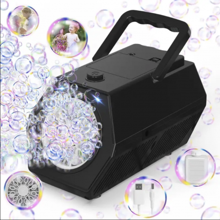 Accesorii si idei de cadouri - Aparat de baloane automat cu 20 orificii si lumini LED, negru