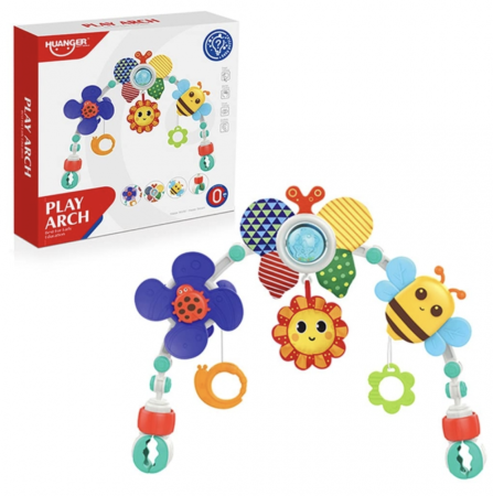 Arcada jucarii pentru patut sau carucior, cu zornaitoare si functii multiple, 48 cm [8]