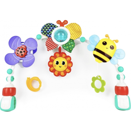 Jocuri si Jucarii - Arcada jucarii pentru patut sau carucior, cu zornaitoare si functii multiple, 48 cm